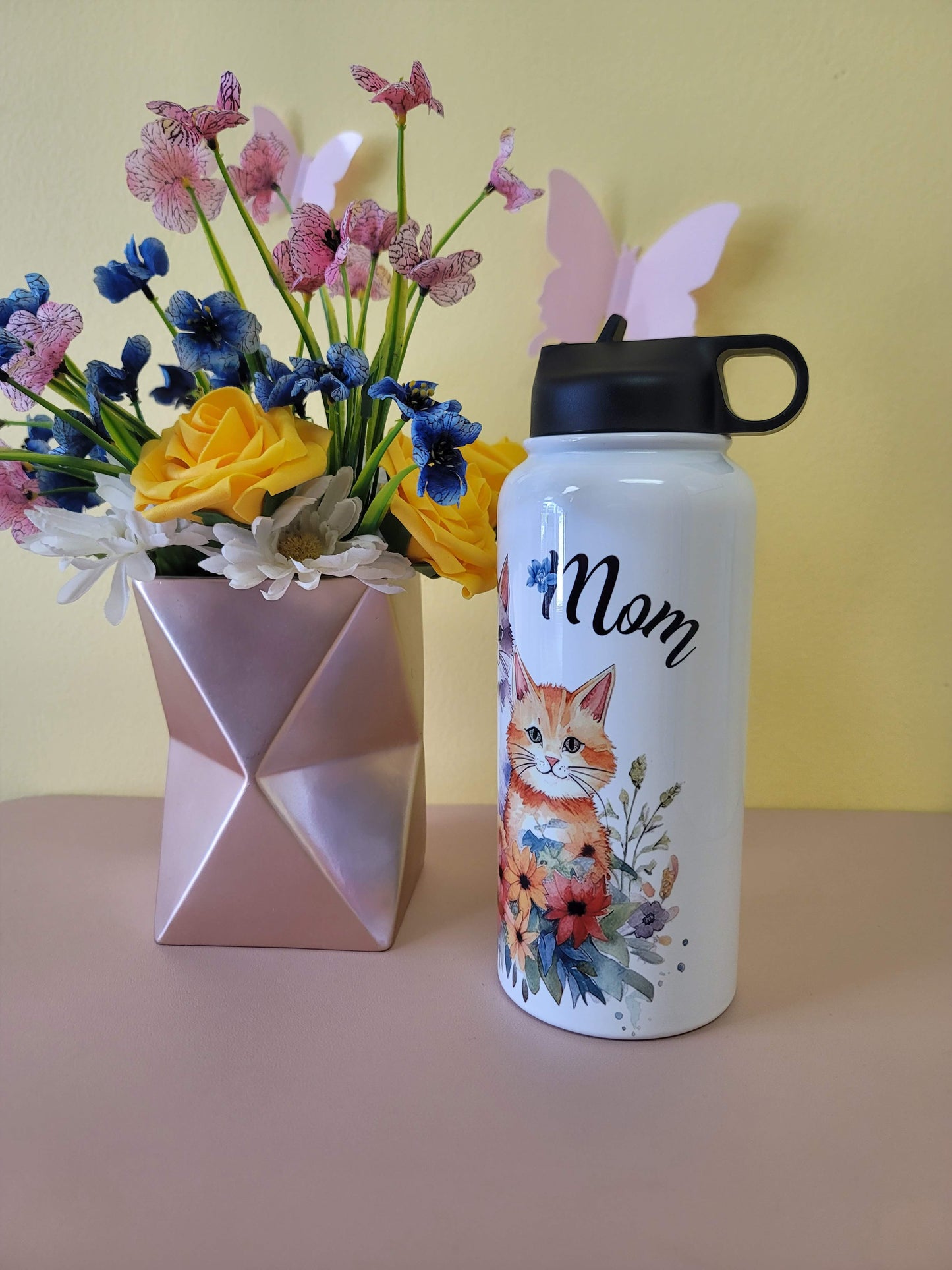 32 Ounce Water Bottle - Stainless Steel Drinkware | Cat Mom