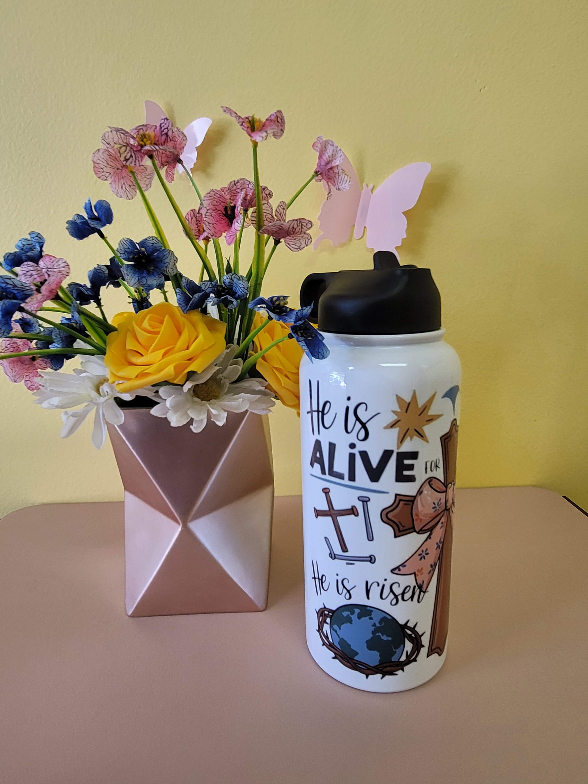 He is Risen Water Bottle