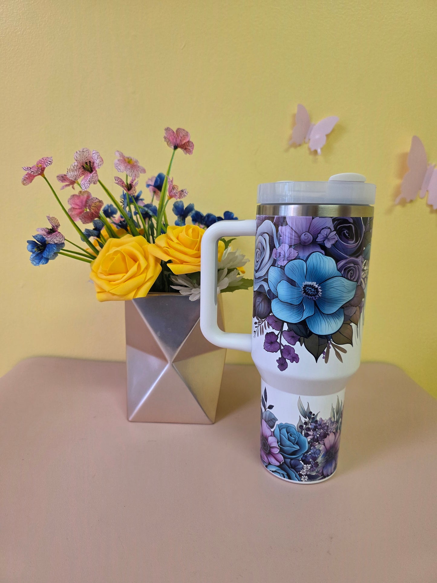 40 Ounce Tumbler - Stainless Steel | Gothic Flowers