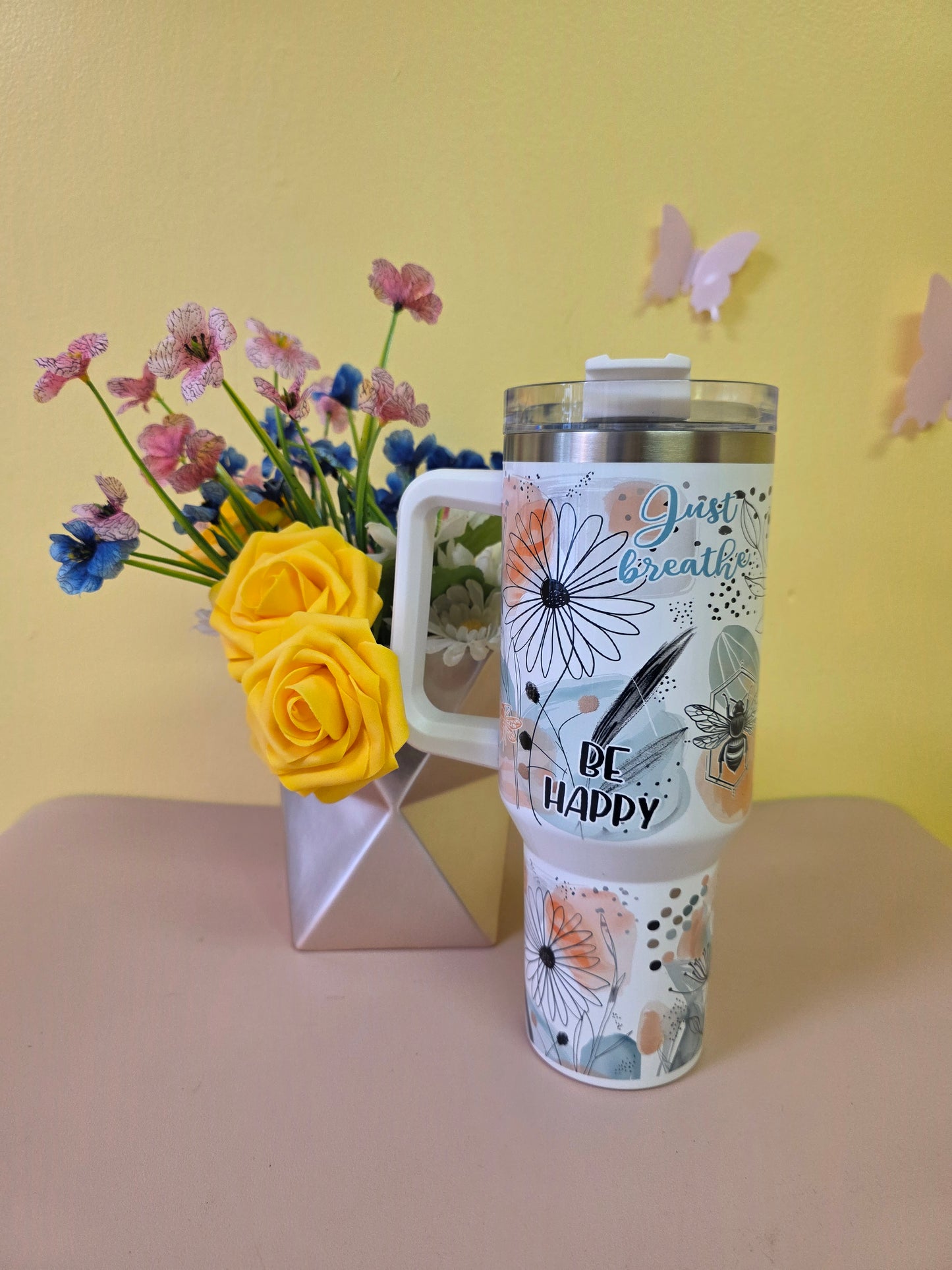 40 Ounce Tumbler - Stainless Steel | Bee Positive Affirmations