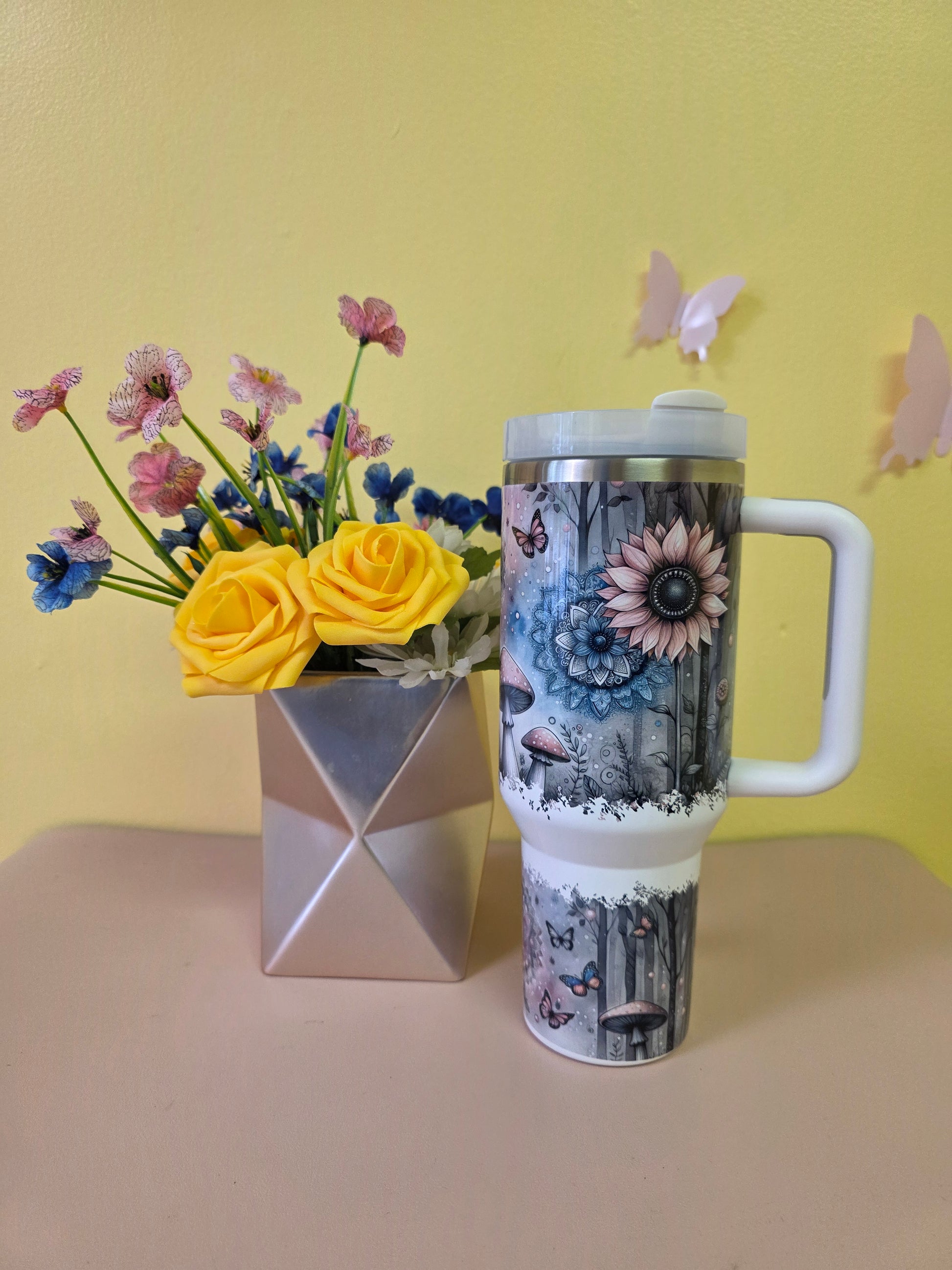Enchanted Forest Fairy Mushroom Tumbler