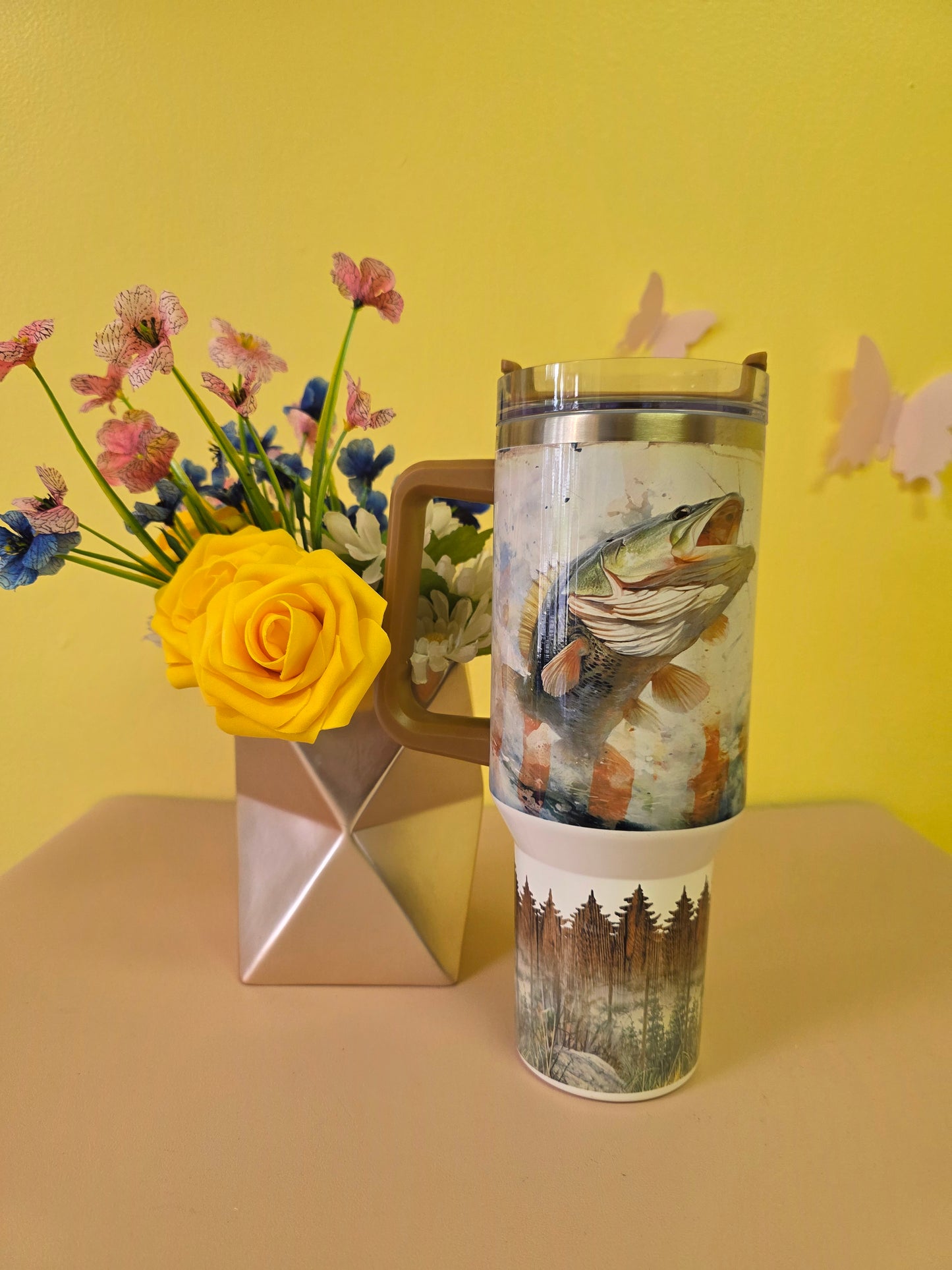 Deer Buck Bass Fishing Outdoor Tumbler Gift for Dad
