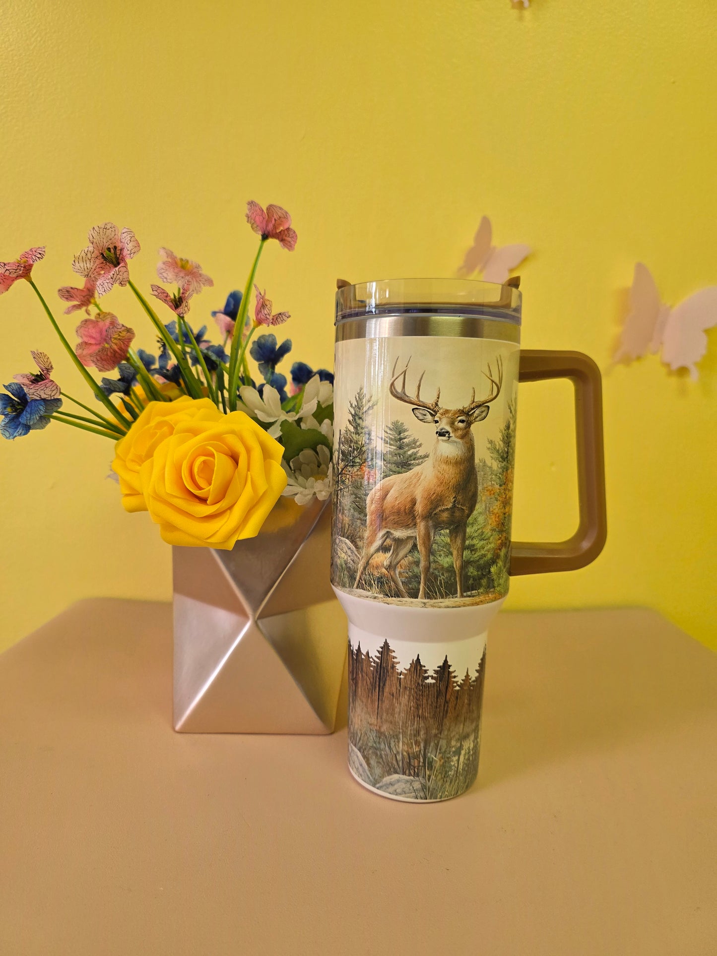 Deer Buck Bass Fishing Outdoor Tumbler Gift for Dad