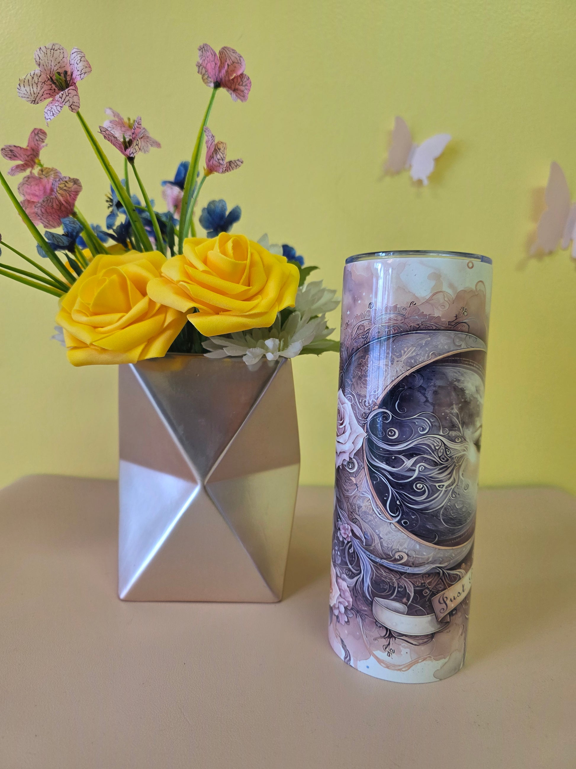 Gothic Mystic Metaphysical Tumbler Sun Moon Just Breathe