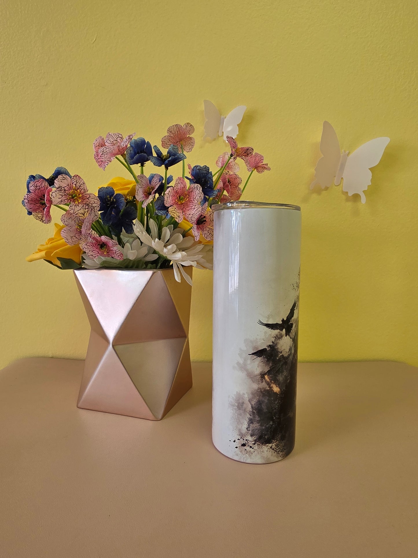 Harry Potter Stainless Steel Tumbler Twenty Ounces with a Deathly Hallows design