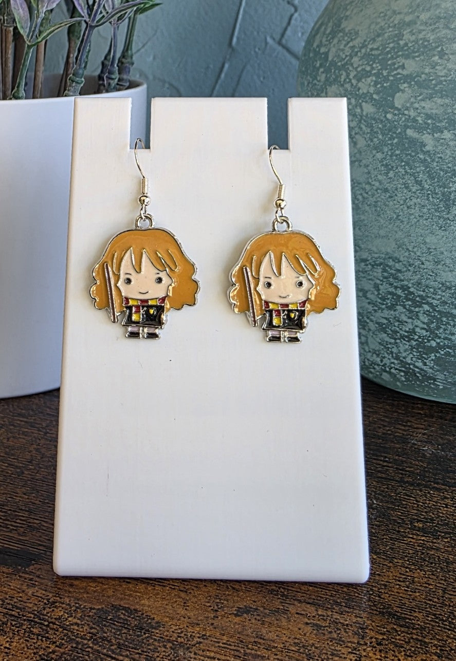 Harry Potter earrings featuring Hermione Granger.
