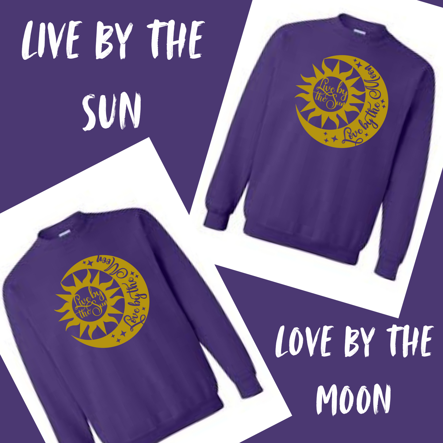Women's Long Sleeve Sweatshirt - Relaxed Fit Crew Neck | Live By The Sun Love By The Moon
