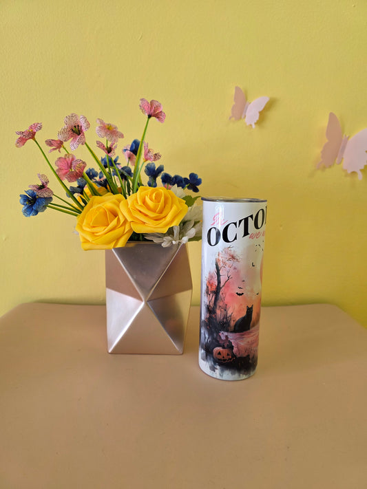 Mean Girls Pink October Breast Cancer Witch Tumbler
