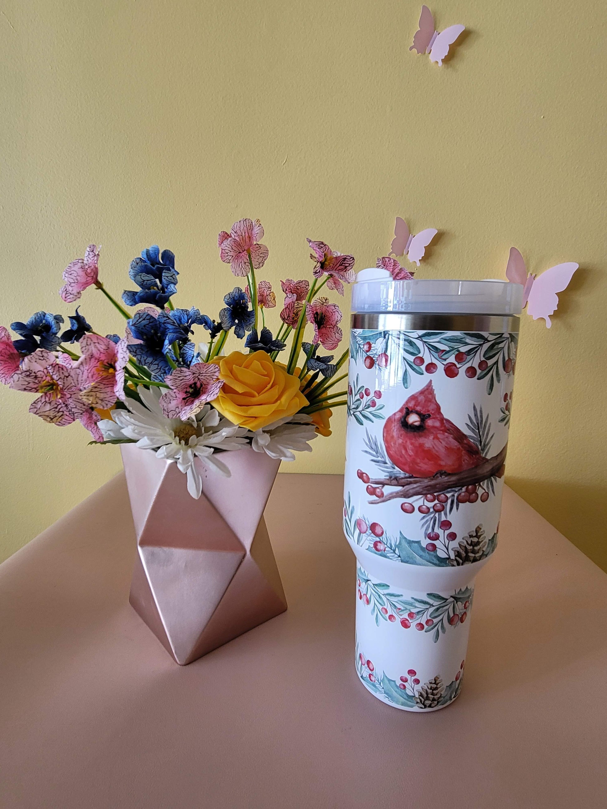 40oz Stainless Steel Red Cardinal Tumbler
