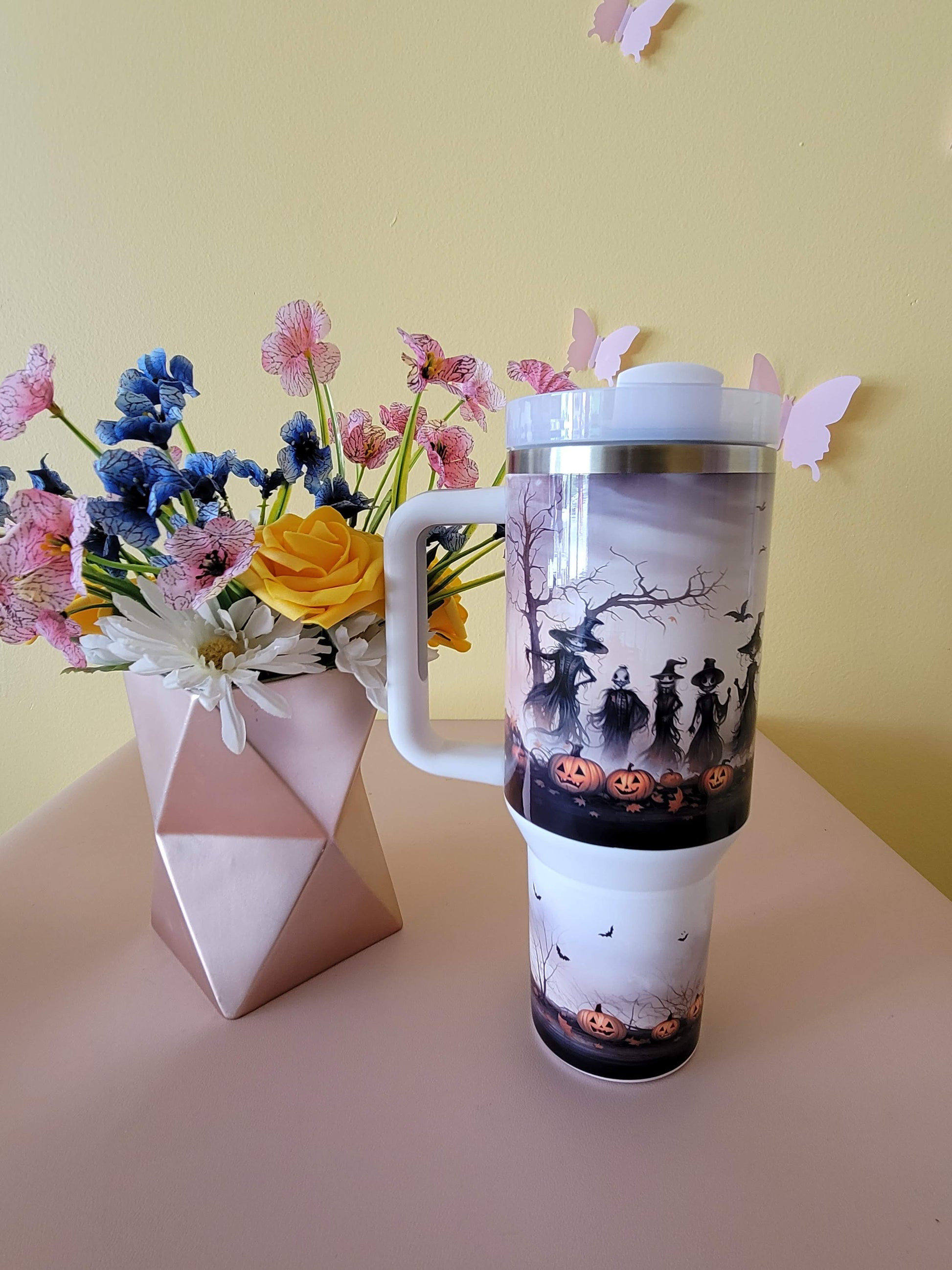 40oz Stainless Steel Scarecrow Pumpkin Tumbler