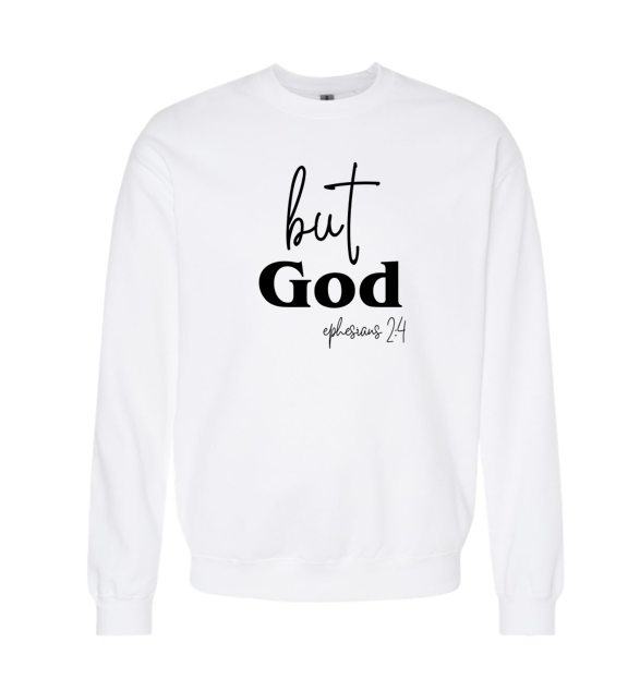 Women's Long Sleeve Sweatshirt - Relaxed Fit Crew Neck | Devotional Easter Christian But God