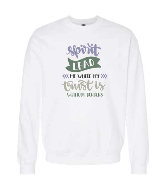 Women's Long Sleeve Sweatshirt - Relaxed Fit Crew Neck | Devotional Easter God Spirit Lead Me