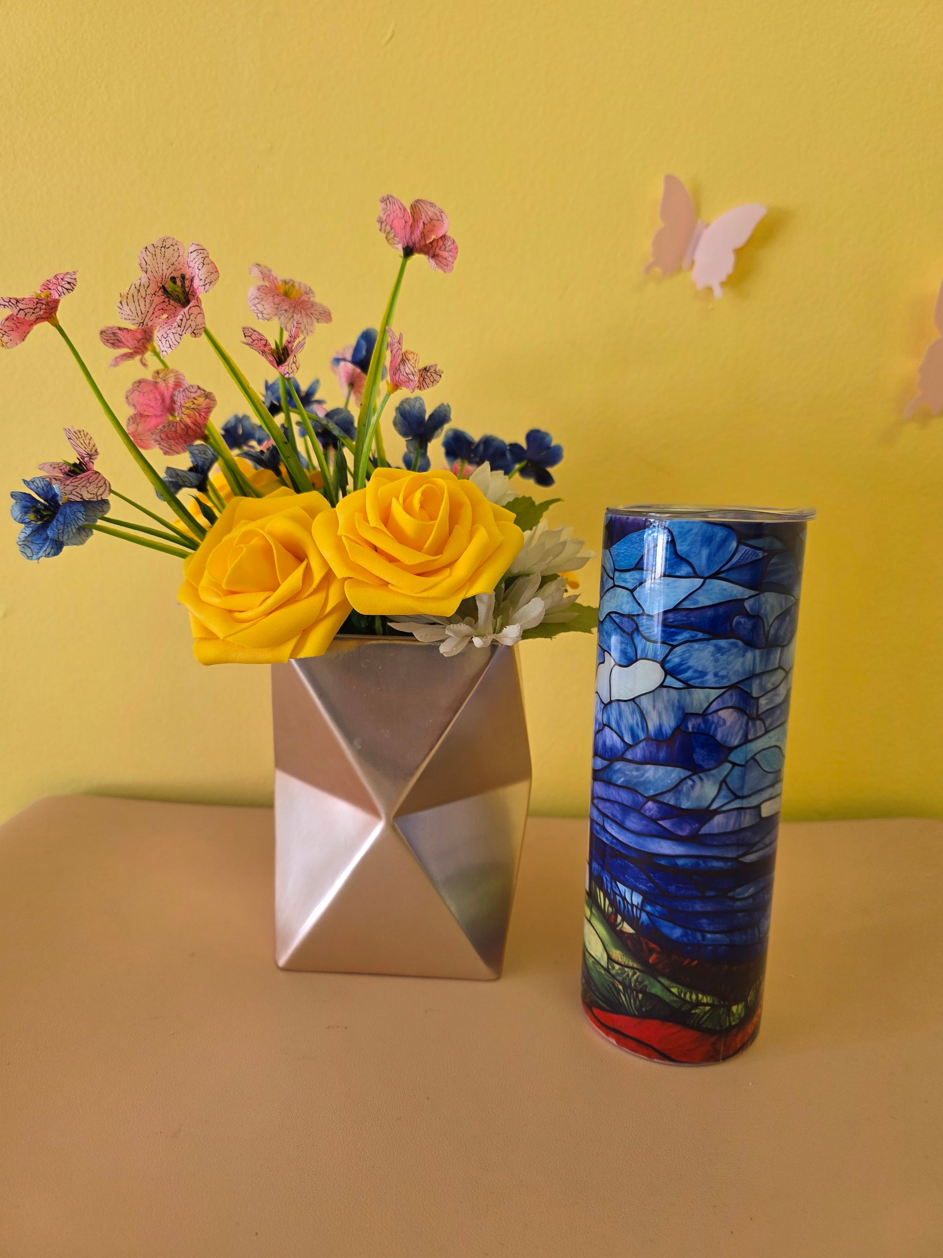 Stained Glass Lighthouse Tumbler Stainless Steel