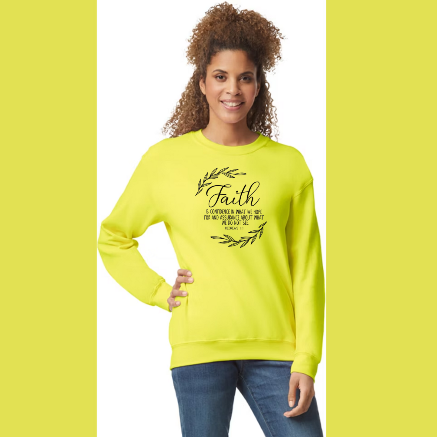 Women's Long Sleeve Sweatshirt - Relaxed Fit Crew Neck | Devotional Easter God Christian Faith