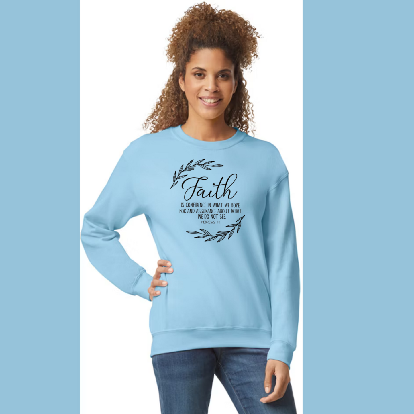 Women's Long Sleeve Sweatshirt - Relaxed Fit Crew Neck | Devotional Easter God Christian Faith