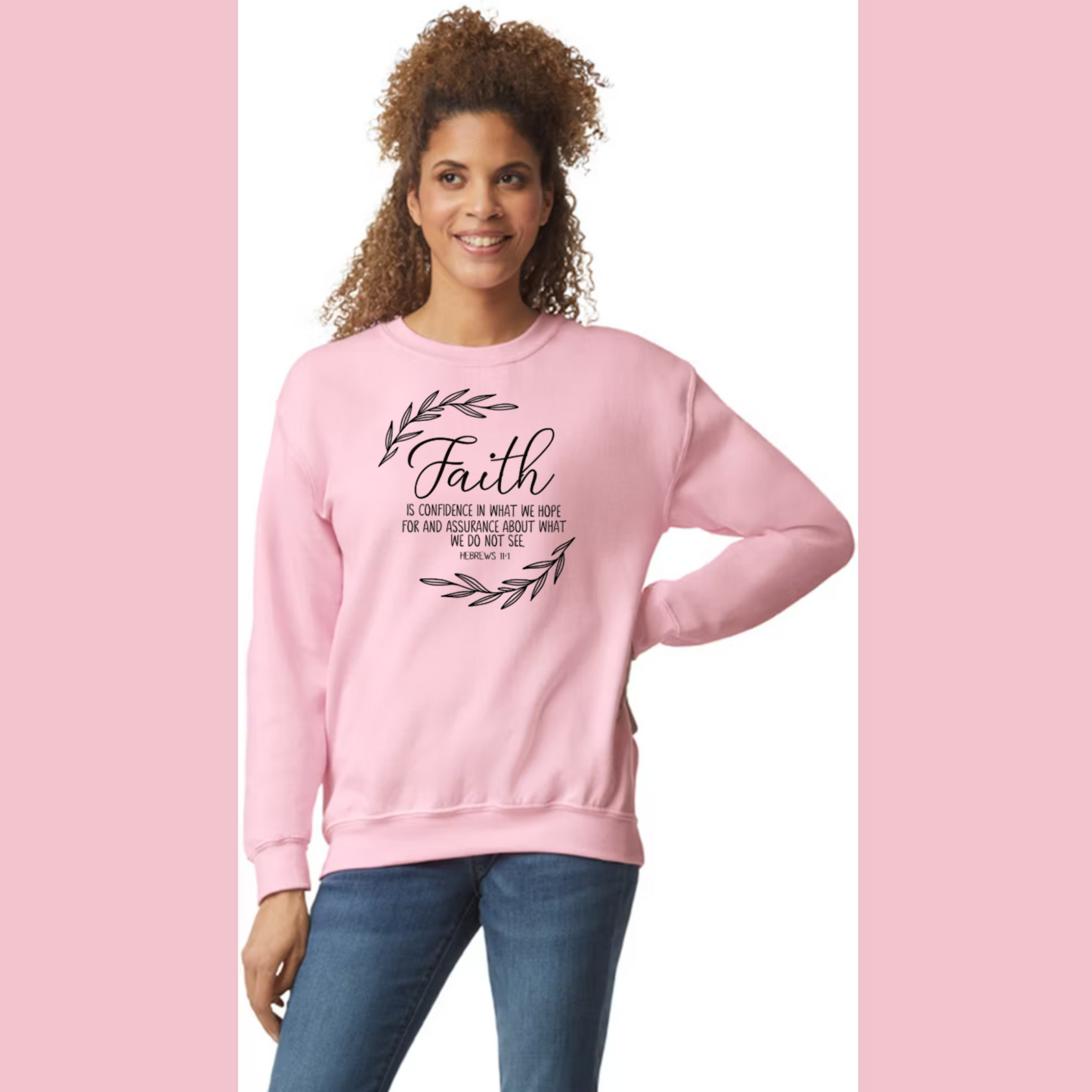 Women's Long Sleeve Sweatshirt - Relaxed Fit Crew Neck | Devotional Easter God Christian Faith