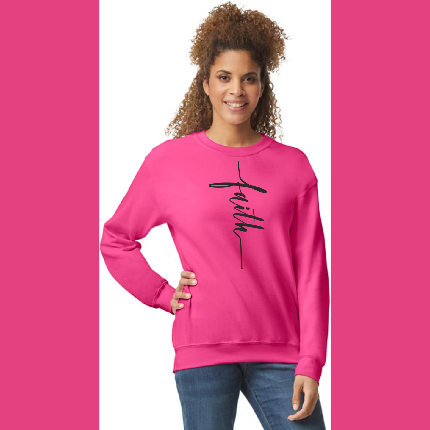 Women's Long Sleeve Sweatshirt - Relaxed Fit Crew Neck | Devotional Easter God Christian Faith