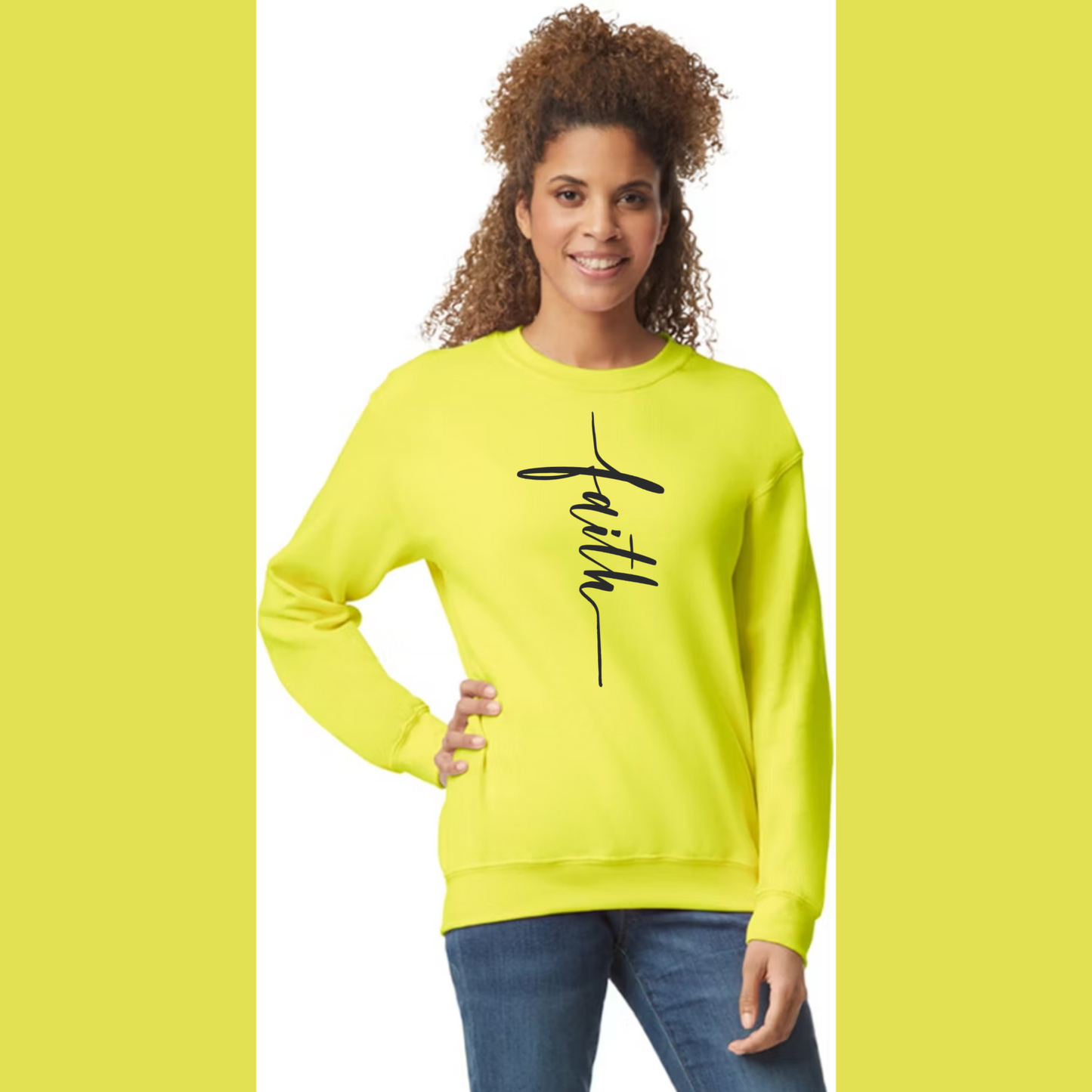 Women's Long Sleeve Sweatshirt - Relaxed Fit Crew Neck | Devotional Easter God Christian Faith