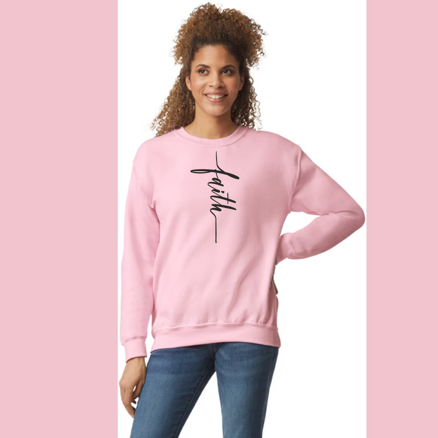 Women's Long Sleeve Sweatshirt - Relaxed Fit Crew Neck | Devotional Easter God Christian Faith
