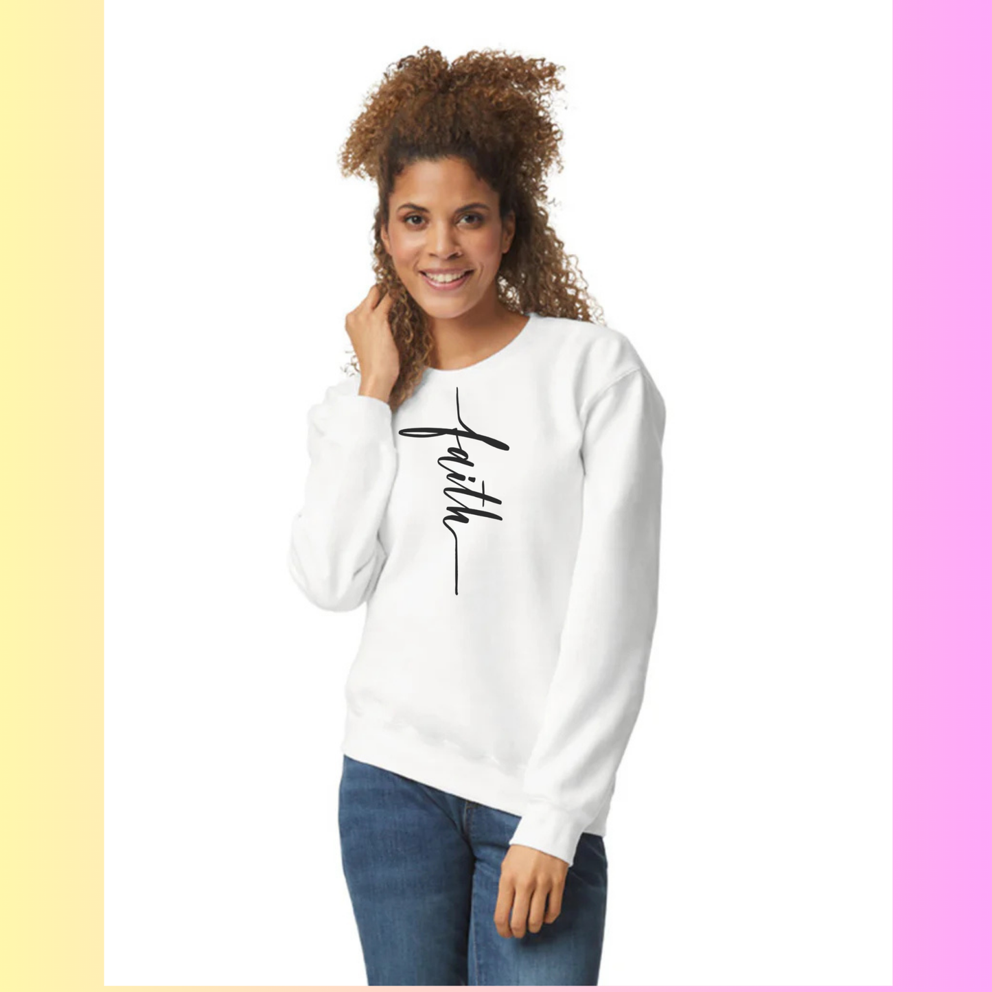 Women's Long Sleeve Sweatshirt - Relaxed Fit Crew Neck | Devotional Easter God Christian Faith
