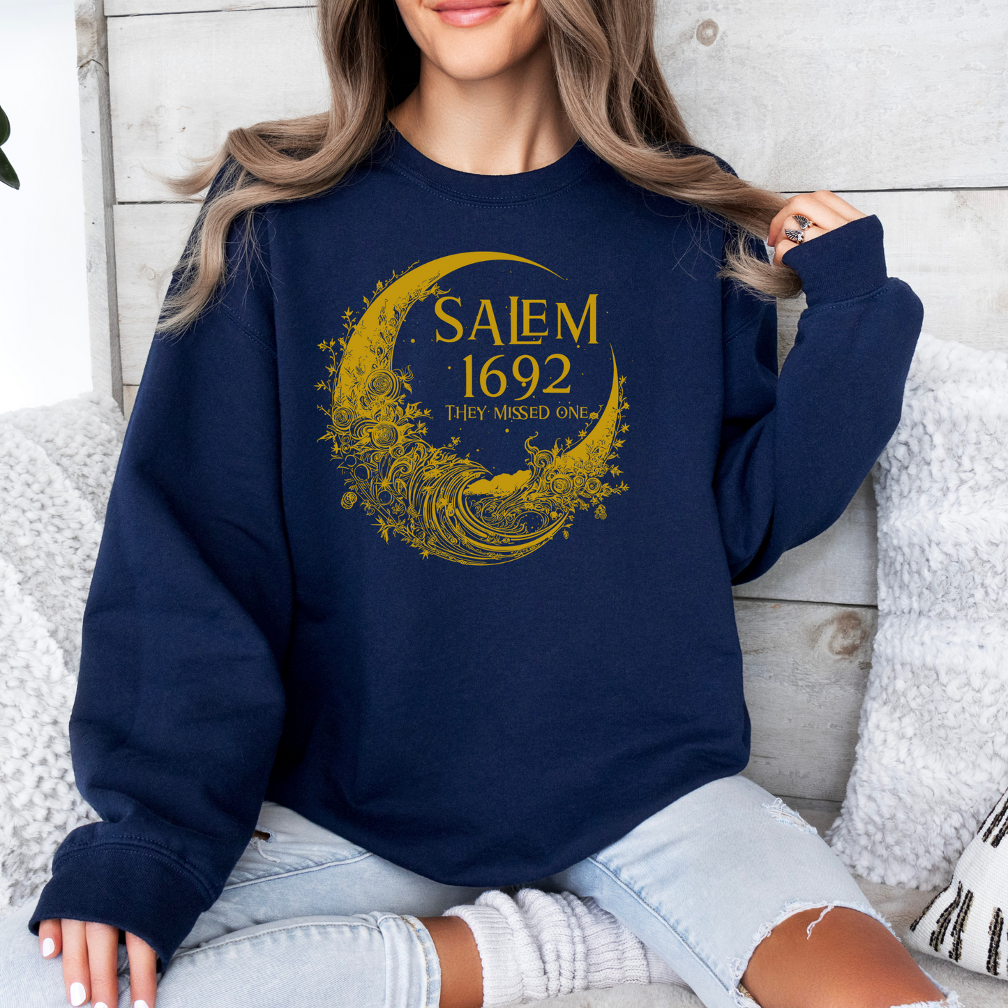 Women's Long Sleeve Sweatshirt - Relaxed Fit Crew Neck | Salem 1692 They Missed One