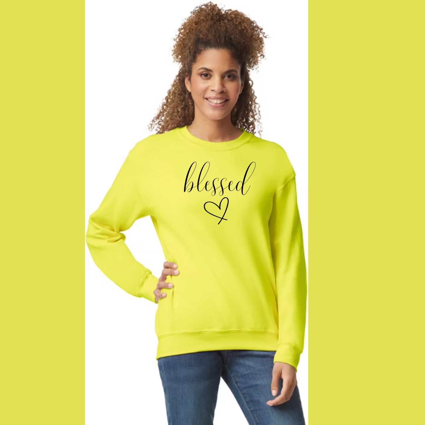 Women's Long Sleeve Sweatshirt - Relaxed Fit Crew Neck | Devotional Easter God Christian Blessed