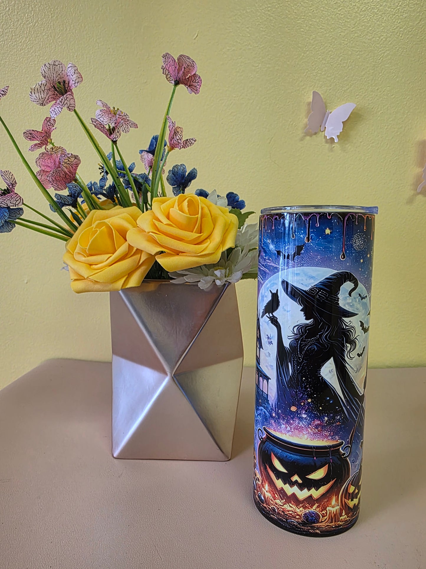 Gothic Mystic Witch Cauldron Halloween Spooky Tumbler