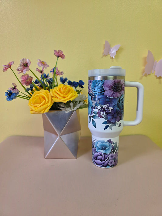 40 Ounce Tumbler - Stainless Steel | Gothic Flowers