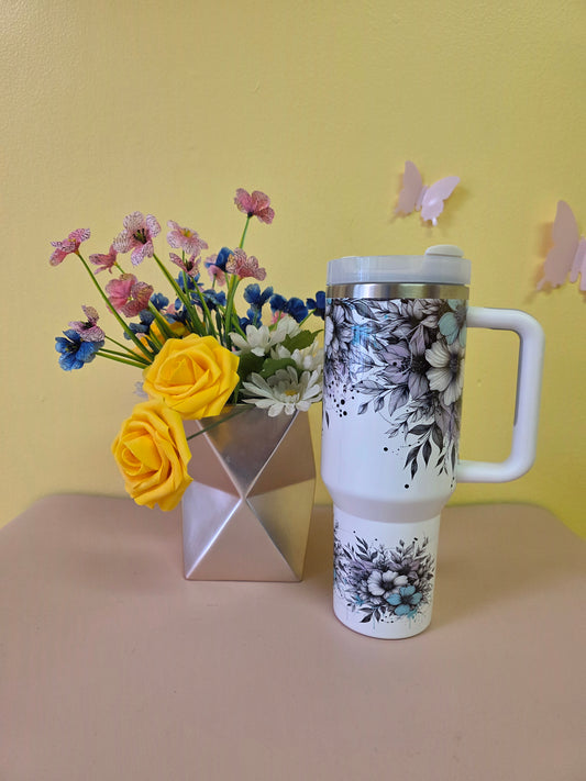 Gothic design floral tumbler