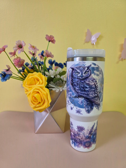 Mystic Metaphysical Owl Tumbler Purple