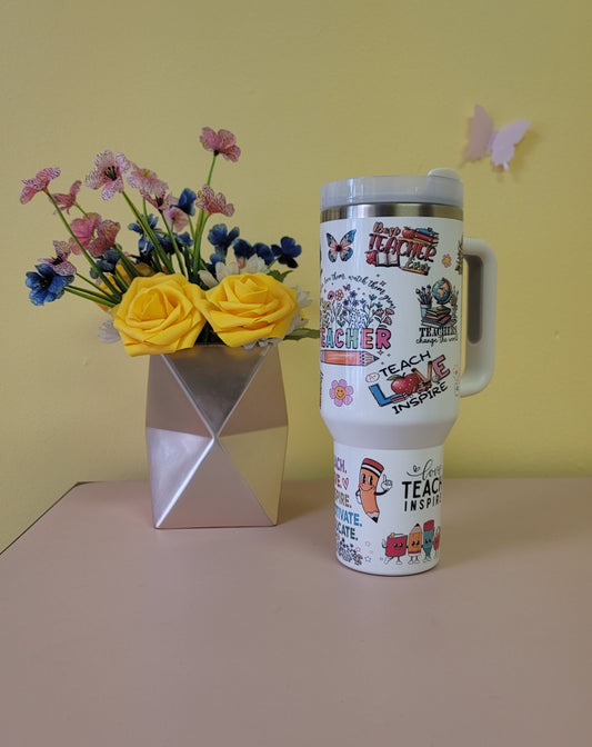 Teacher Appreciation Gift 40 ounce stainless steel tumbler teacher life