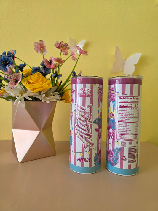 Alani Cotton Candy Energy Drink Stainless Steel Tumbler 20 ounces