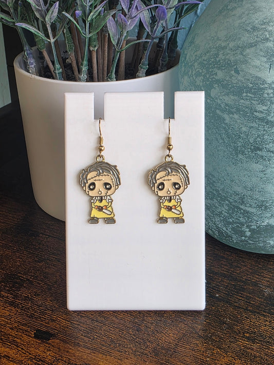 Halloween Earrings with Leatherface Character from Texas Chainsaw Massacre