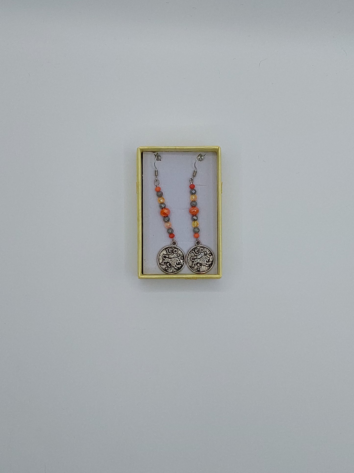 Handmade Beaded Earrings Zodiac Leo