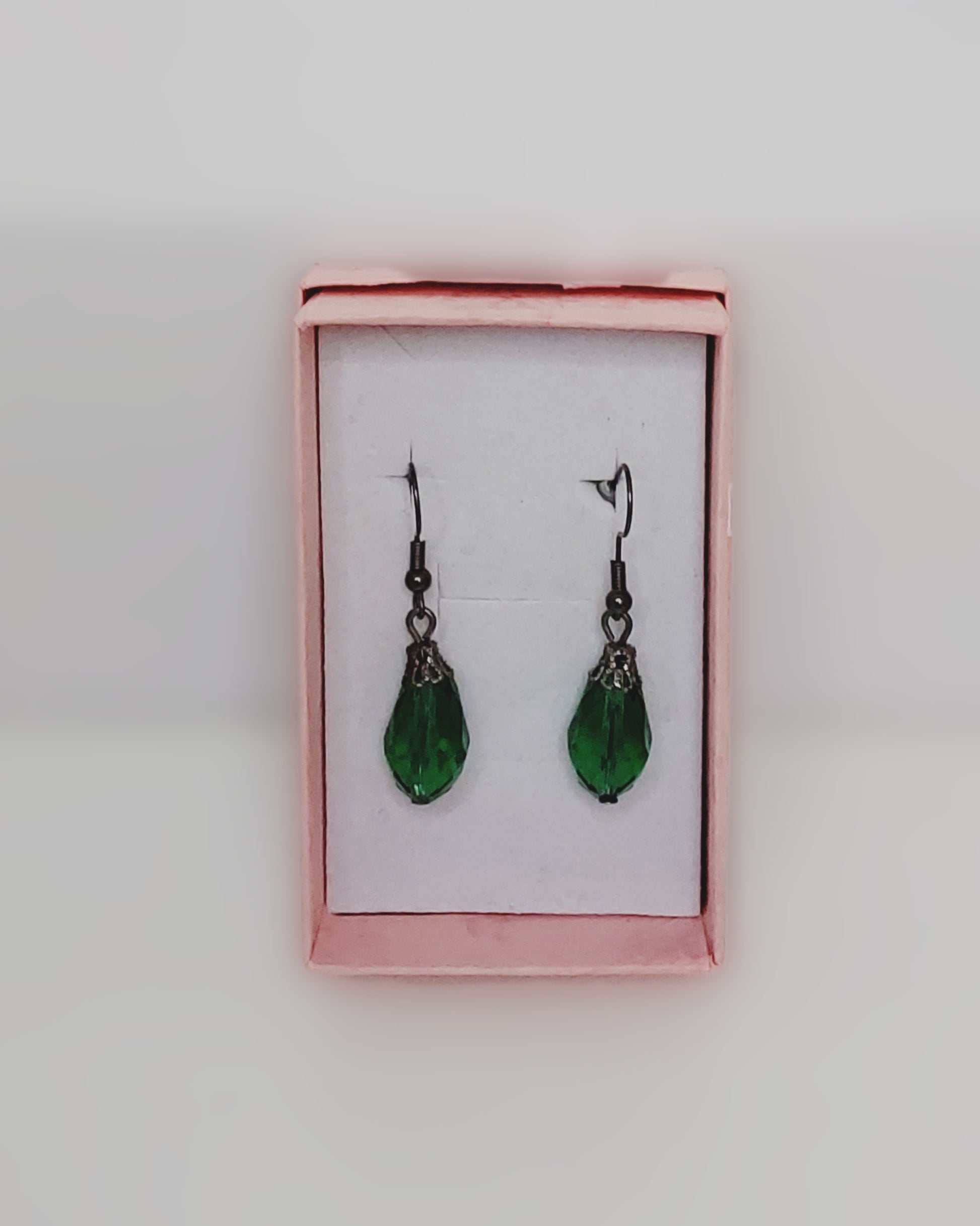 Handmade Green Dangle Earrings