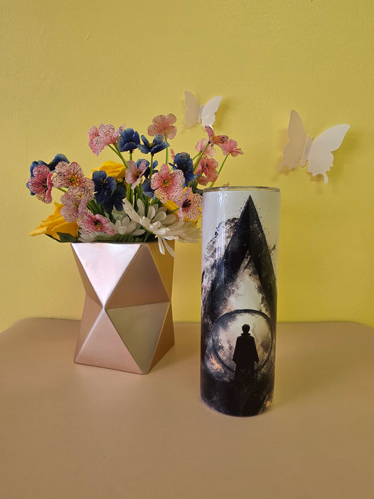 Harry Potter Stainless Steel Tumbler Twenty Ounces with a Deathly Hallows design