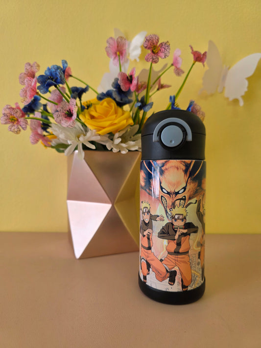Naruto Stainless Steel tumbler on a table. 