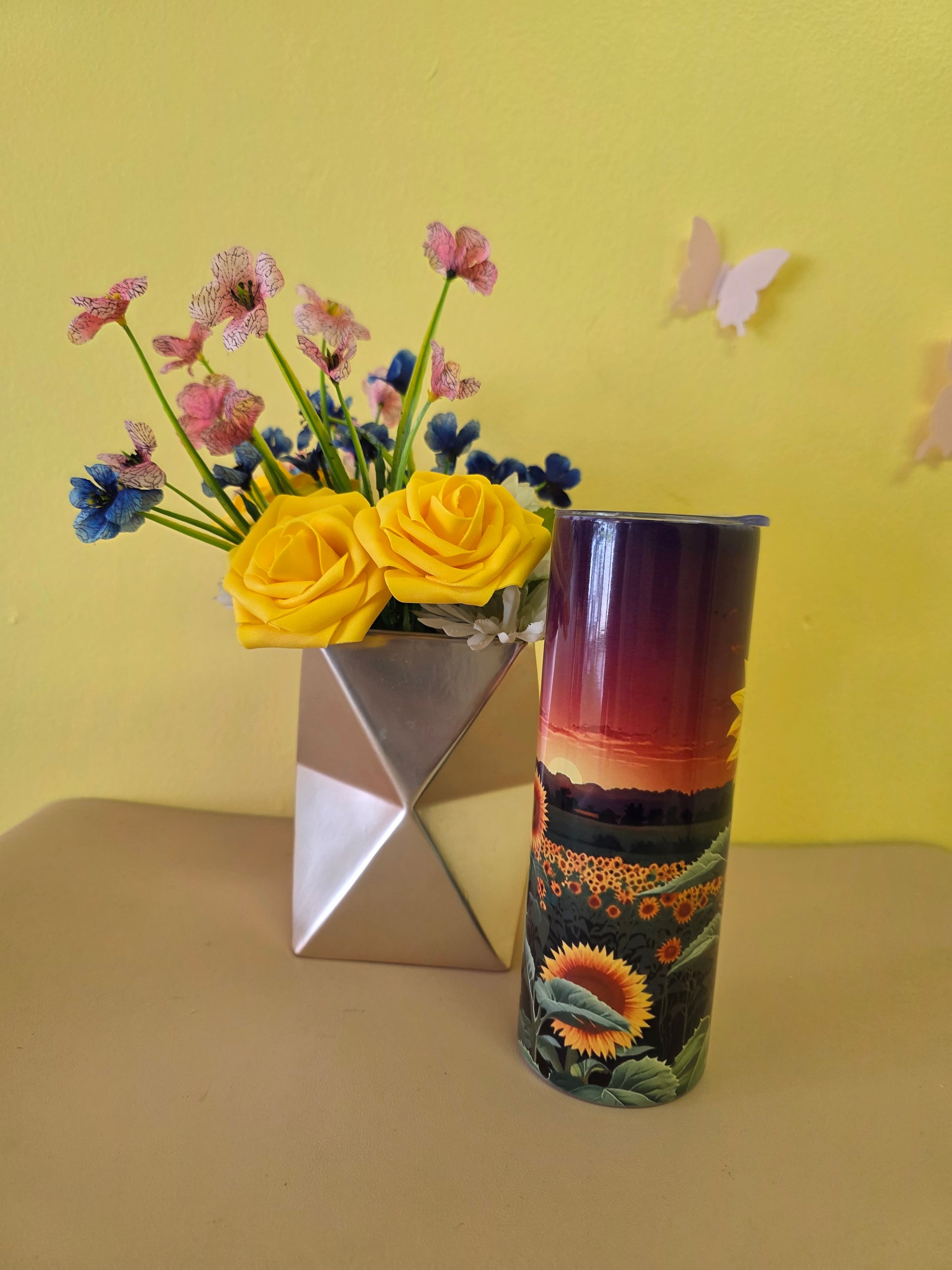 Sunflower Sunet Stainless Steel Tumbler 20 Ounces