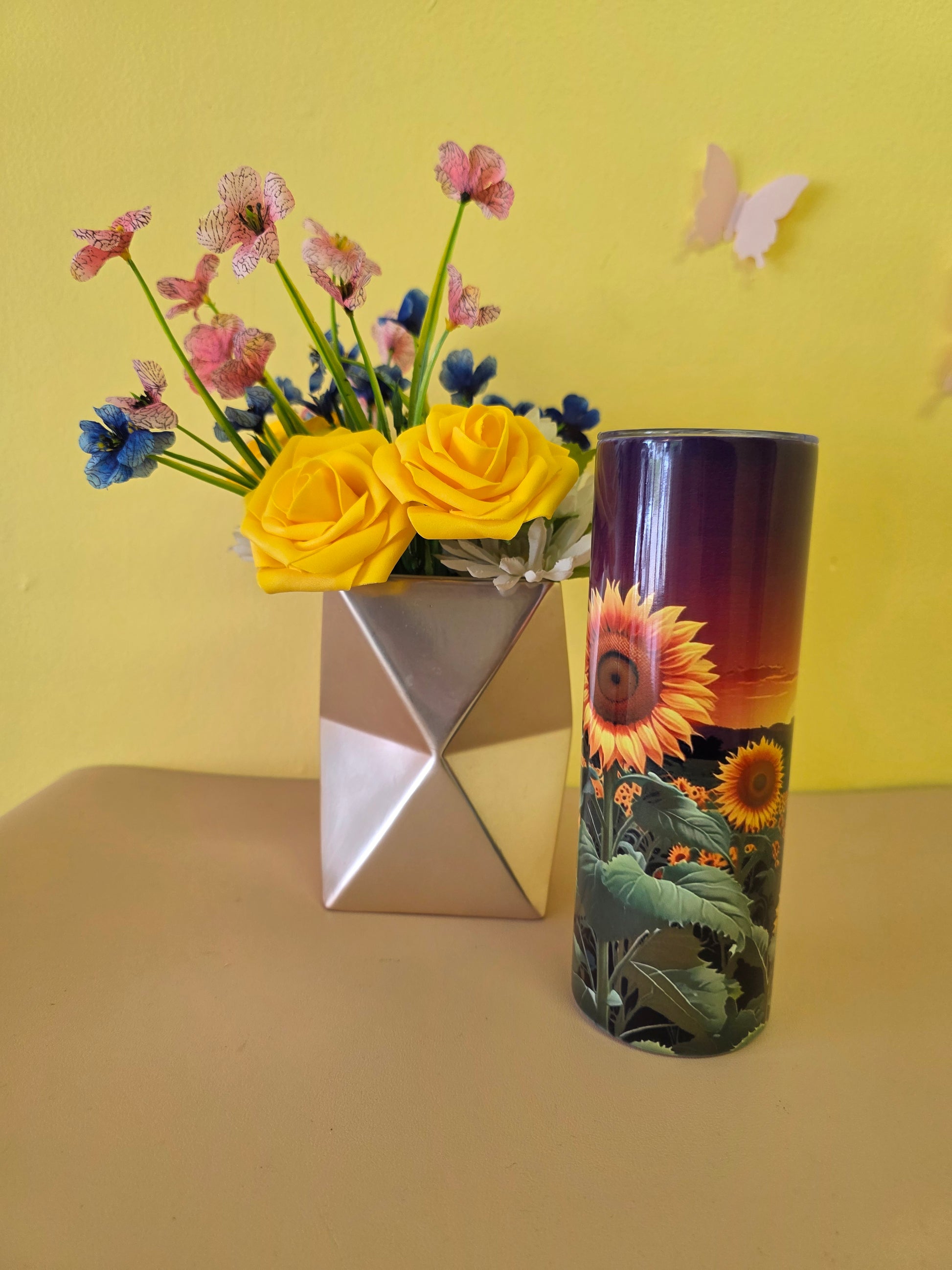 Sunflower Sunet Stainless Steel Tumbler 20 Ounces