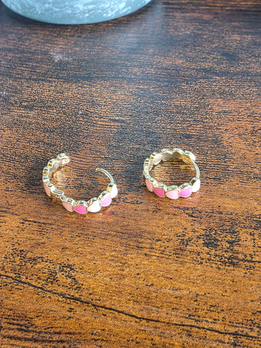 Valentine's Day small hinge hoop earrings 
