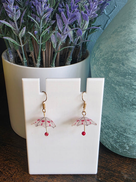 Valentine's Day umbrella heart earrings