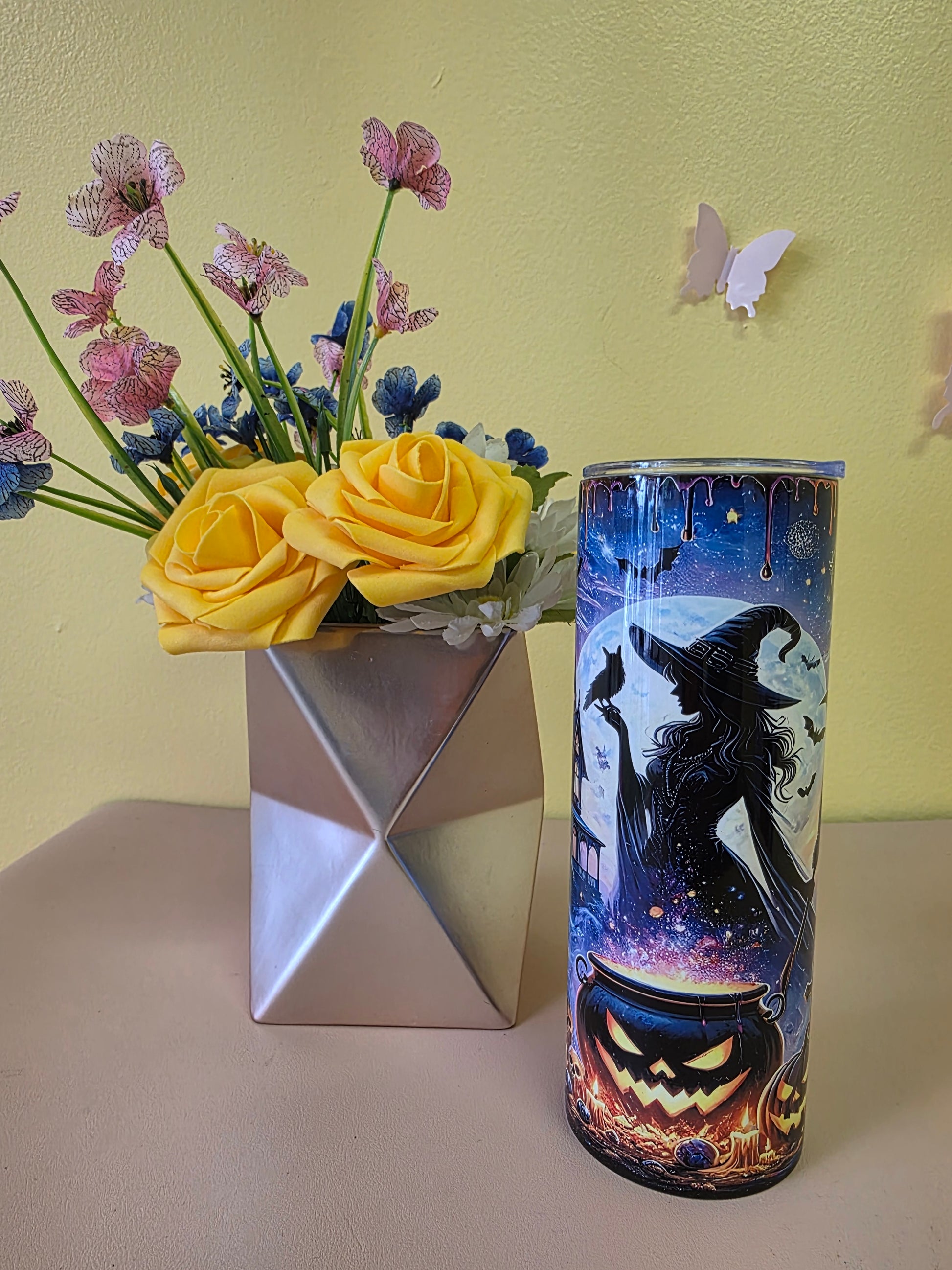 Gothic Mystic Witch Cauldron Halloween Spooky Tumbler