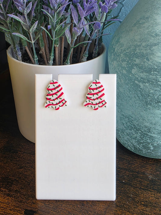 Christmas tree cake stud earrings