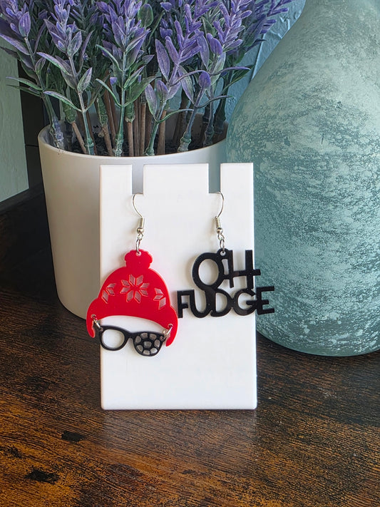 Oh Fudge Christmas Story mismatch earrings