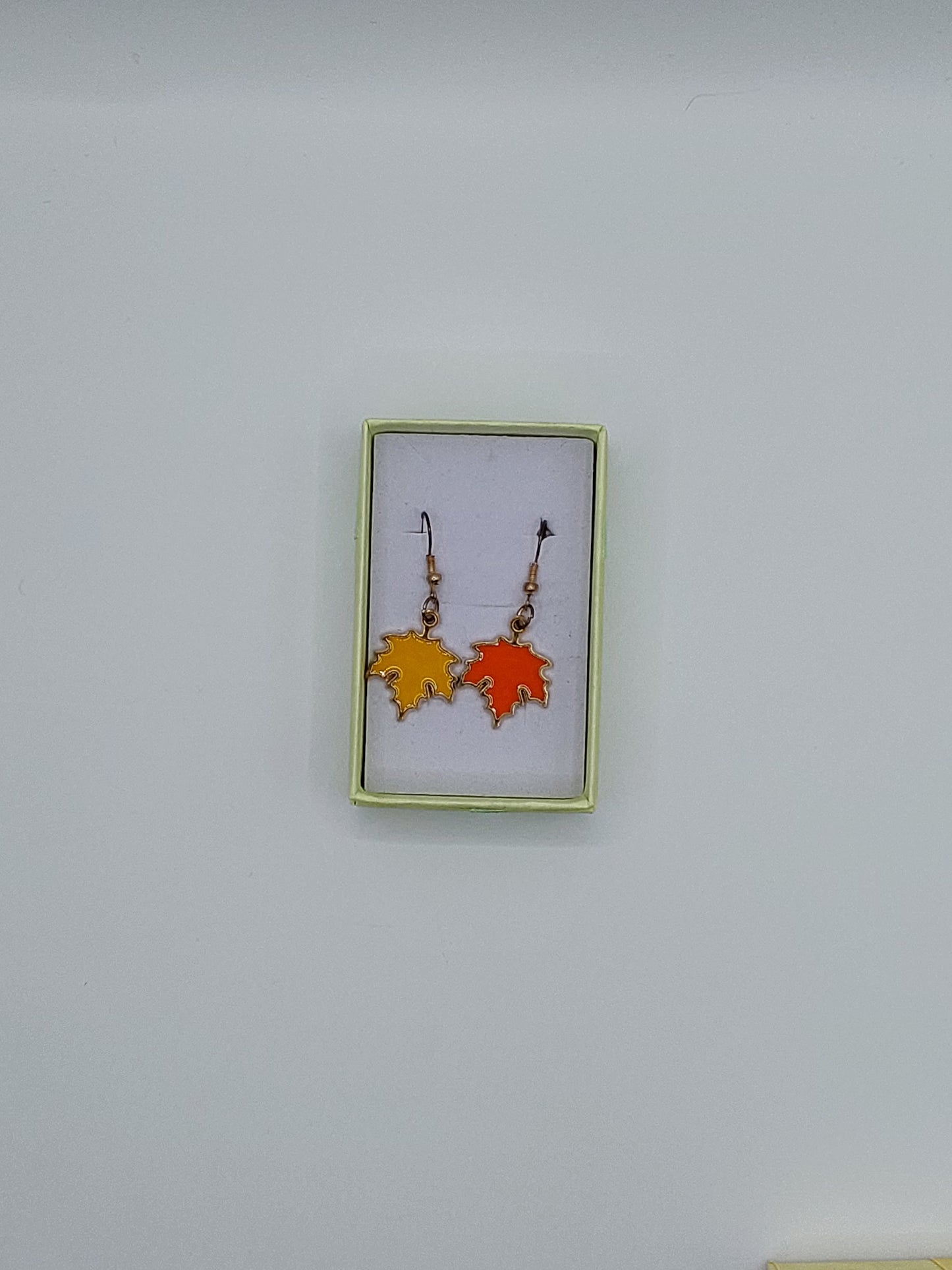 Yellow Orange Maple Leaf Earrings Autumn Fall