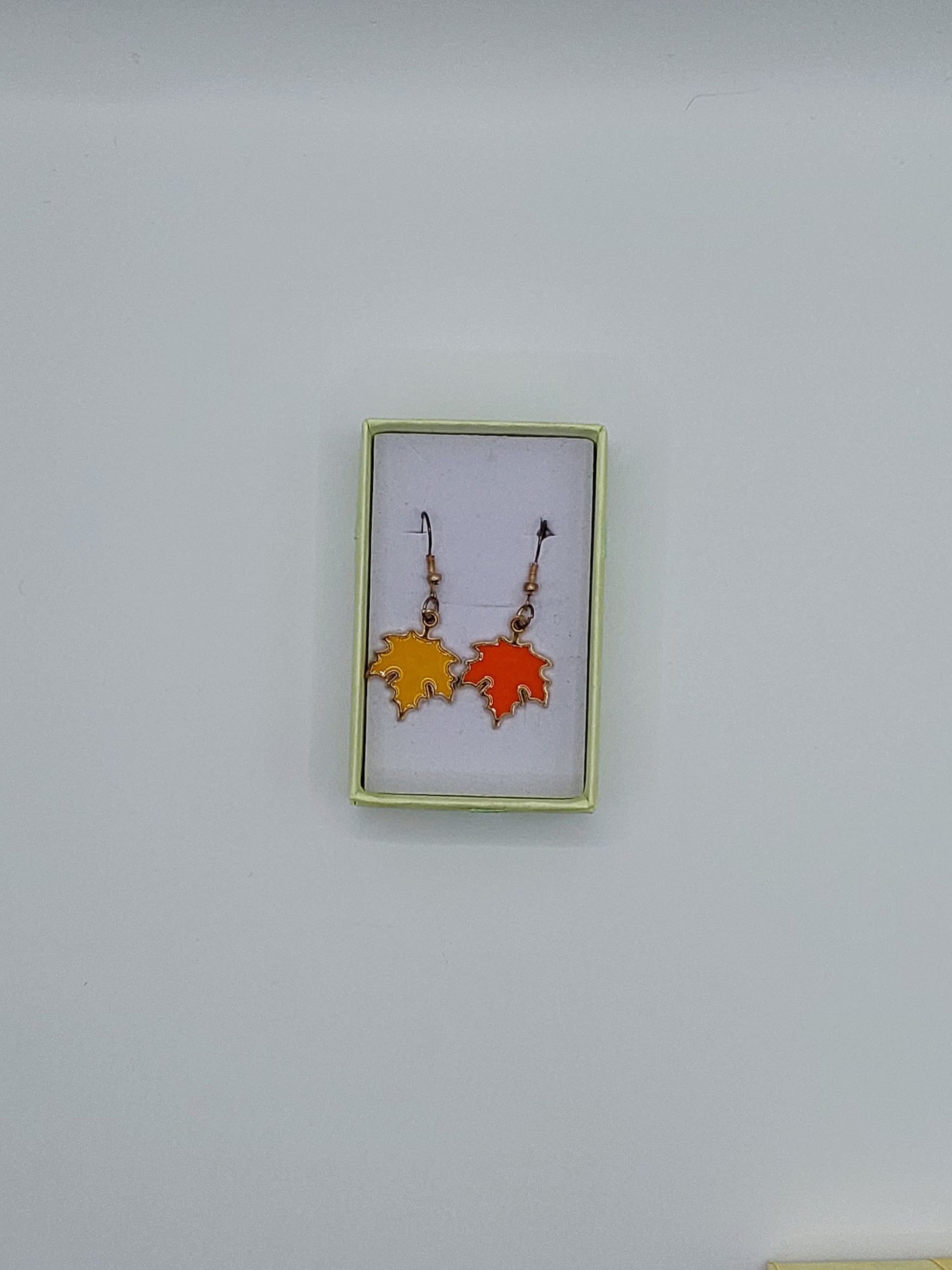 Yellow Orange Maple Leaf Earrings Autumn Fall